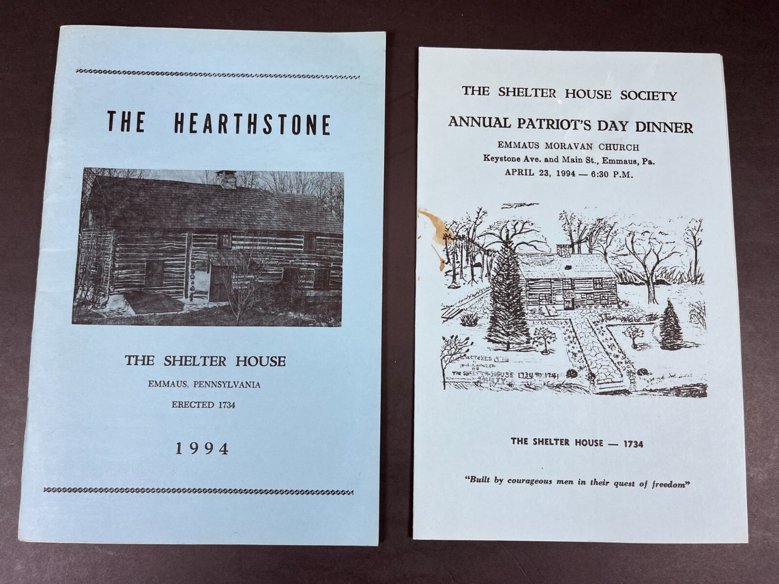 Emmaus Pennsylvania PA Shelter House Moravian Church History Booklet Lot Vintage