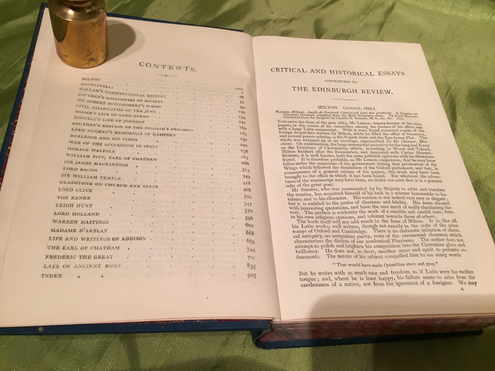 LORD MACAULAY’S ESSAYS AND LAYS OF ANCIENT ROME – LONGMANS, GREEN 1889 HB VG