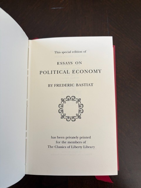 Bastiat Essays on Political Economy Classics of Liberty Library Leather Gilt VG