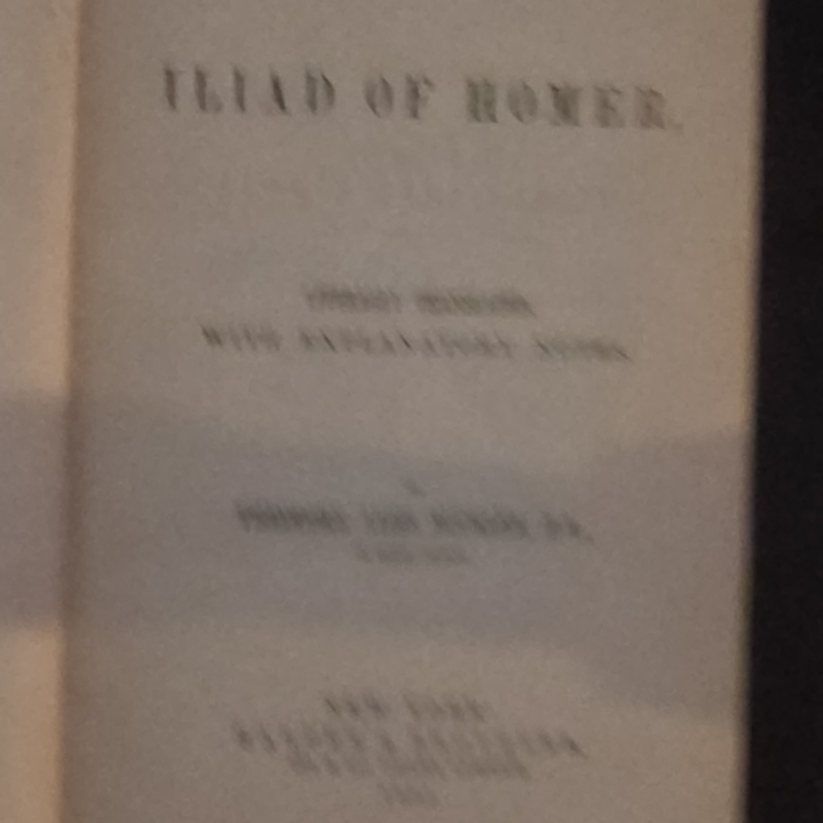 Homer Original Hardcover 1852 Harper & Brothers Literature Classics Book