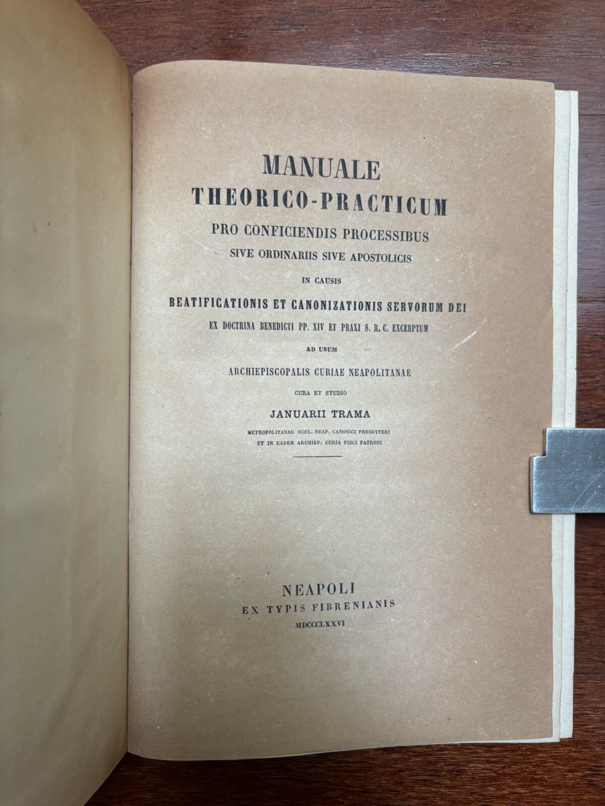 MANUALE THEORICO-PRACTICUM BEATIFICATIONES CANONIZATION TRAMA 1876 LATIN ANTIQUE
