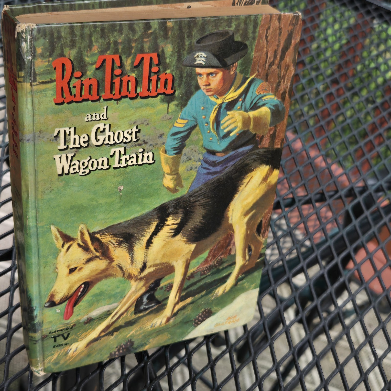 RIN TIN TIN, Ghost Wagon Train © 1958 Whitman Color Illustrated Classic HB Book