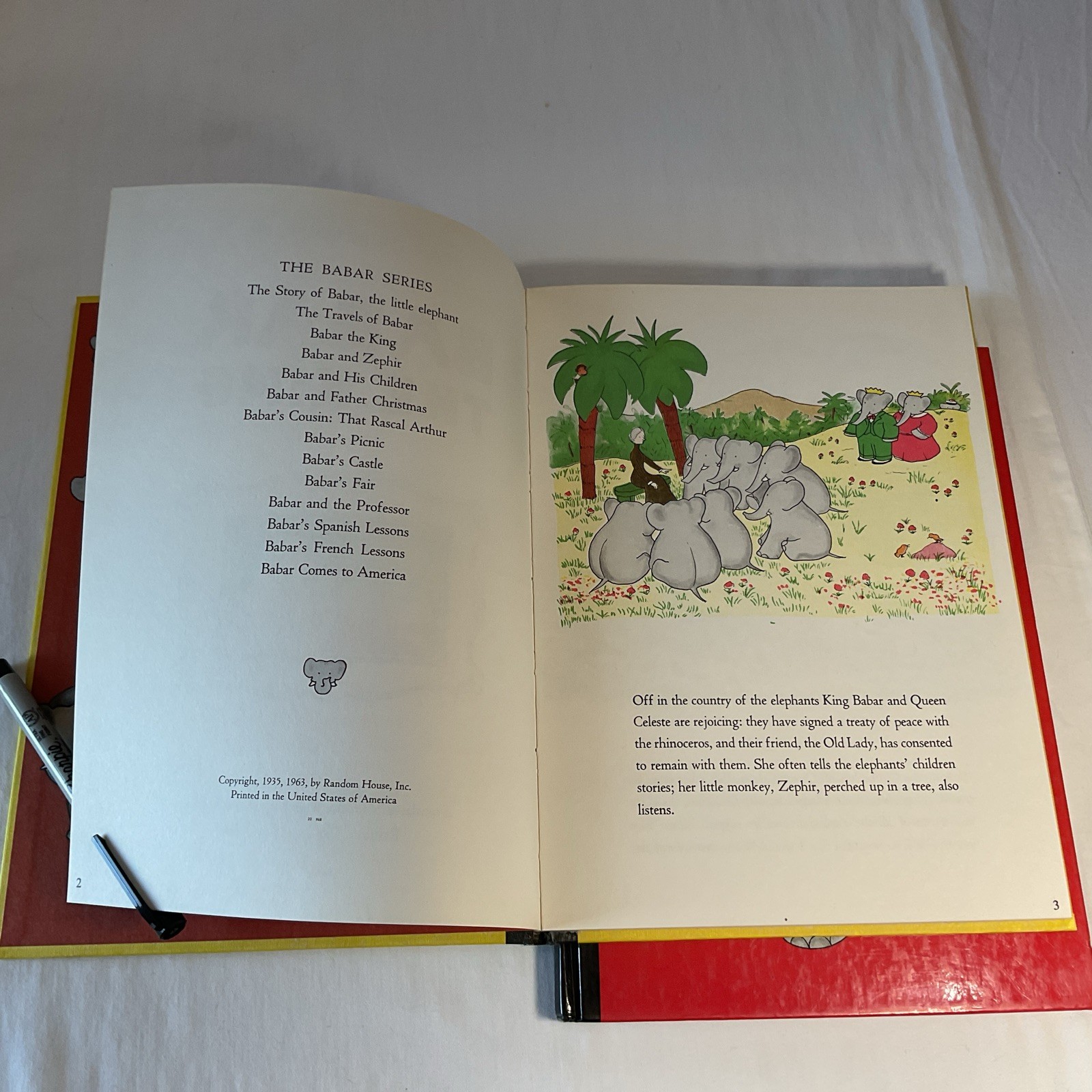 VTG Children’s Books The Story of Babar and Babar The King Jean de Brunhoff 1963