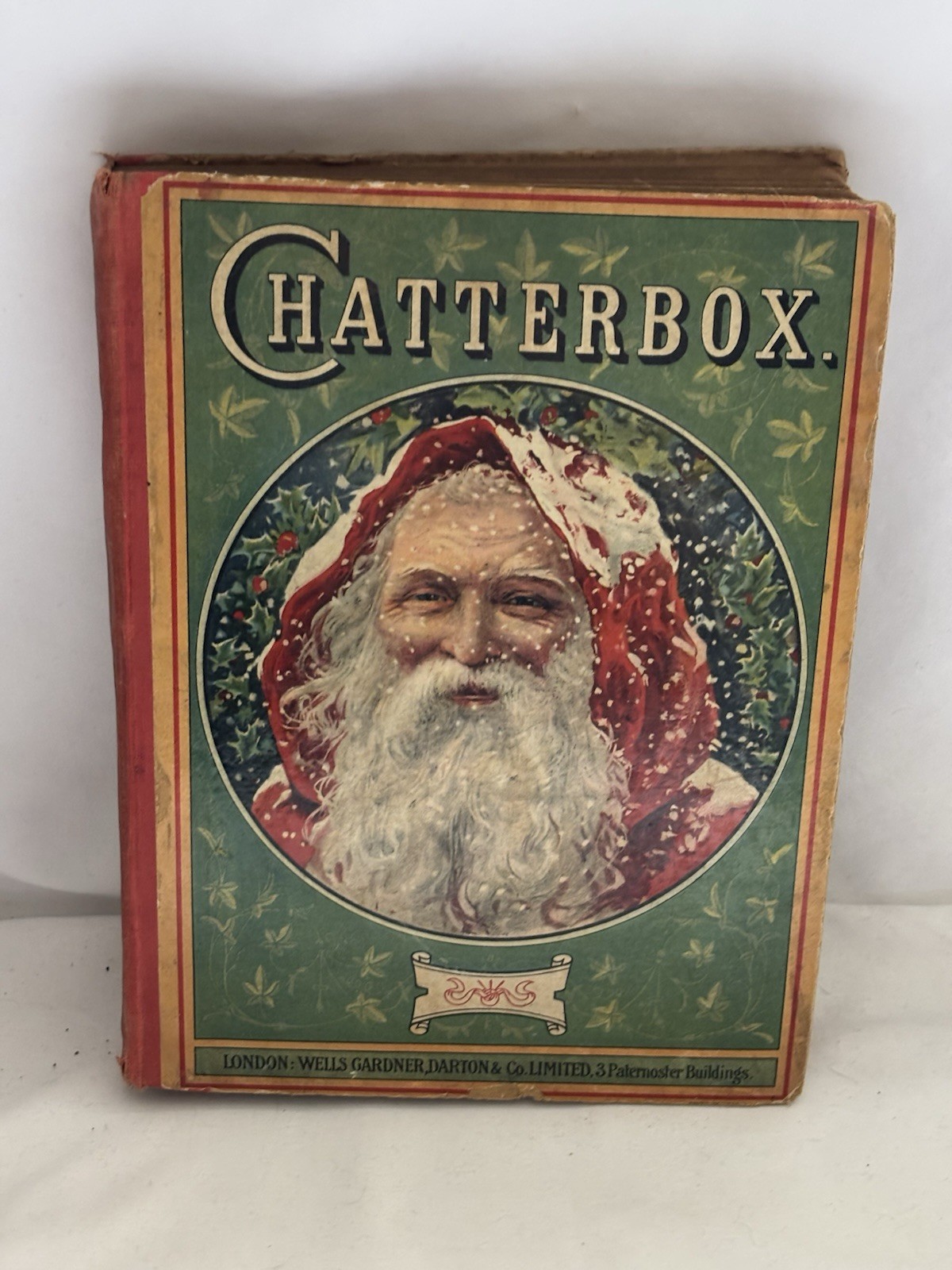 Antique Christmas Children’s Book Chatterbox 1919. GORGEOUS SANTA CLAUS ON COVER