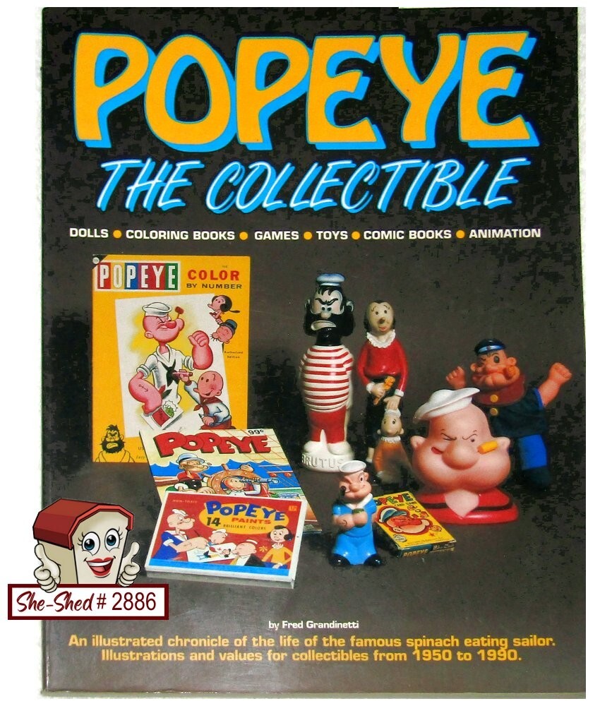 Vintage 1990 Popeye The Collectible Book Guide Fred Grandinetti Paperback VGC