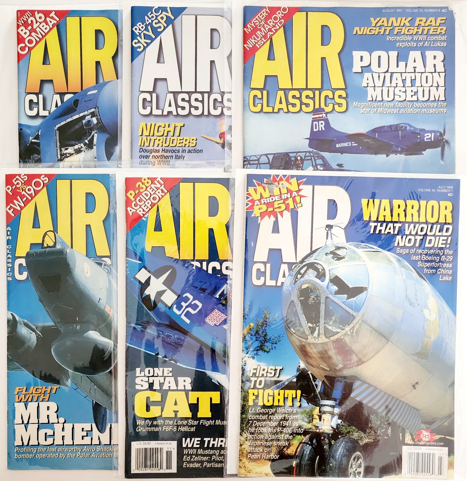 1997-98 Air Classics War Planes Magazines Lot Of 6 Military Air Force VTG DWVV4