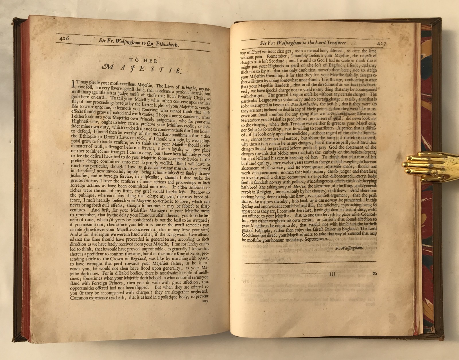 1655 Digges COMPLEAT AMBASSADOR First Ed. Intended Marriage Q. Elizabeth Letters
