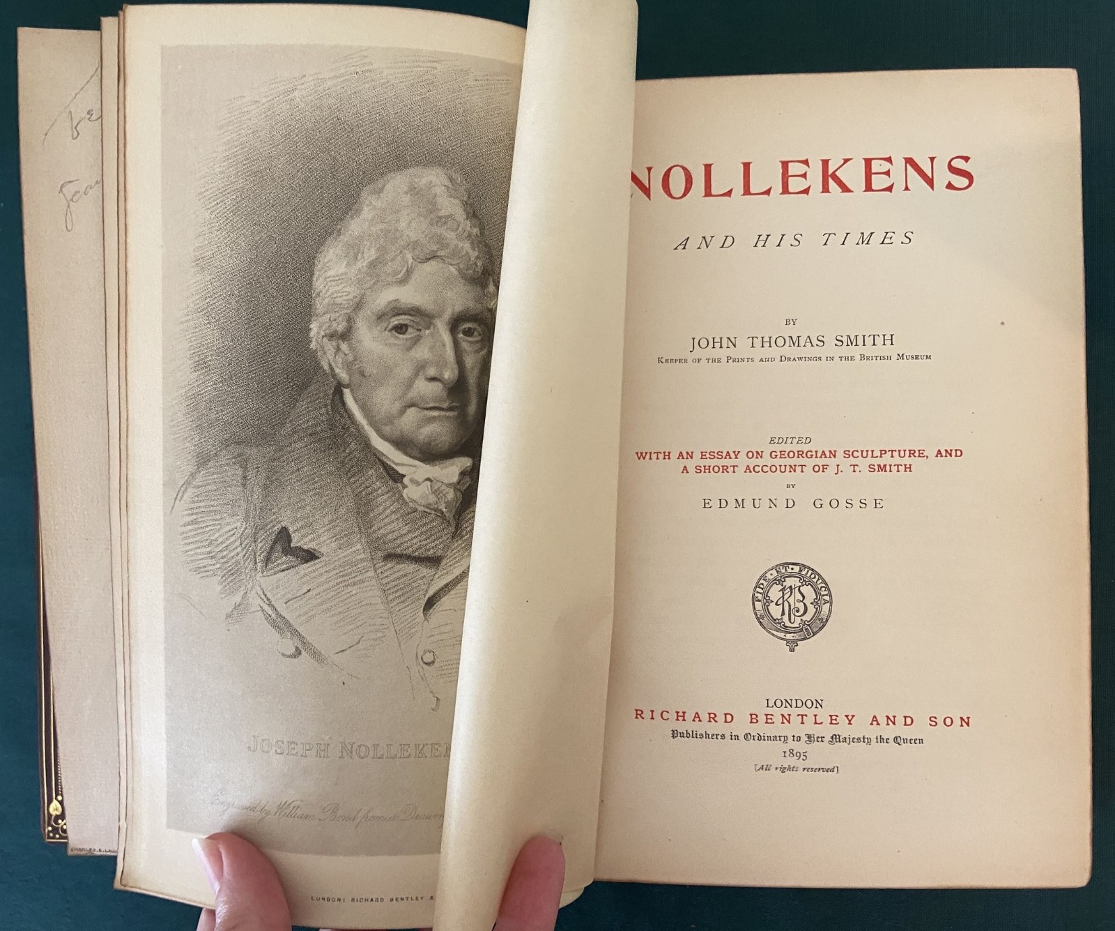 1895 Root & Son Binding Full Leather Nollekens and His Times: Needs Repair