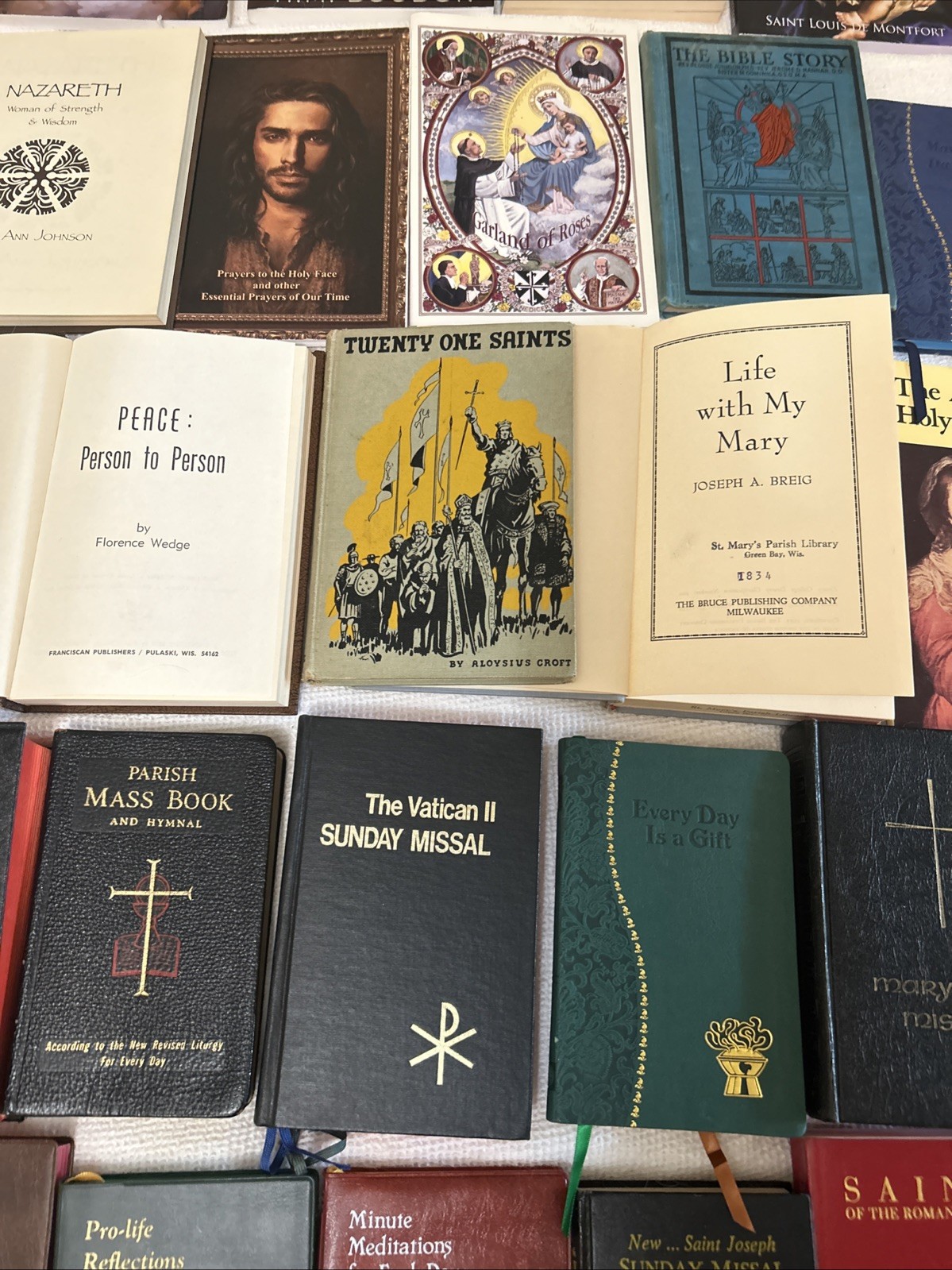 Huge Vintage Lot Of 70+ Catholic Books, Mass Missals, Prayer & Saint Devotionals