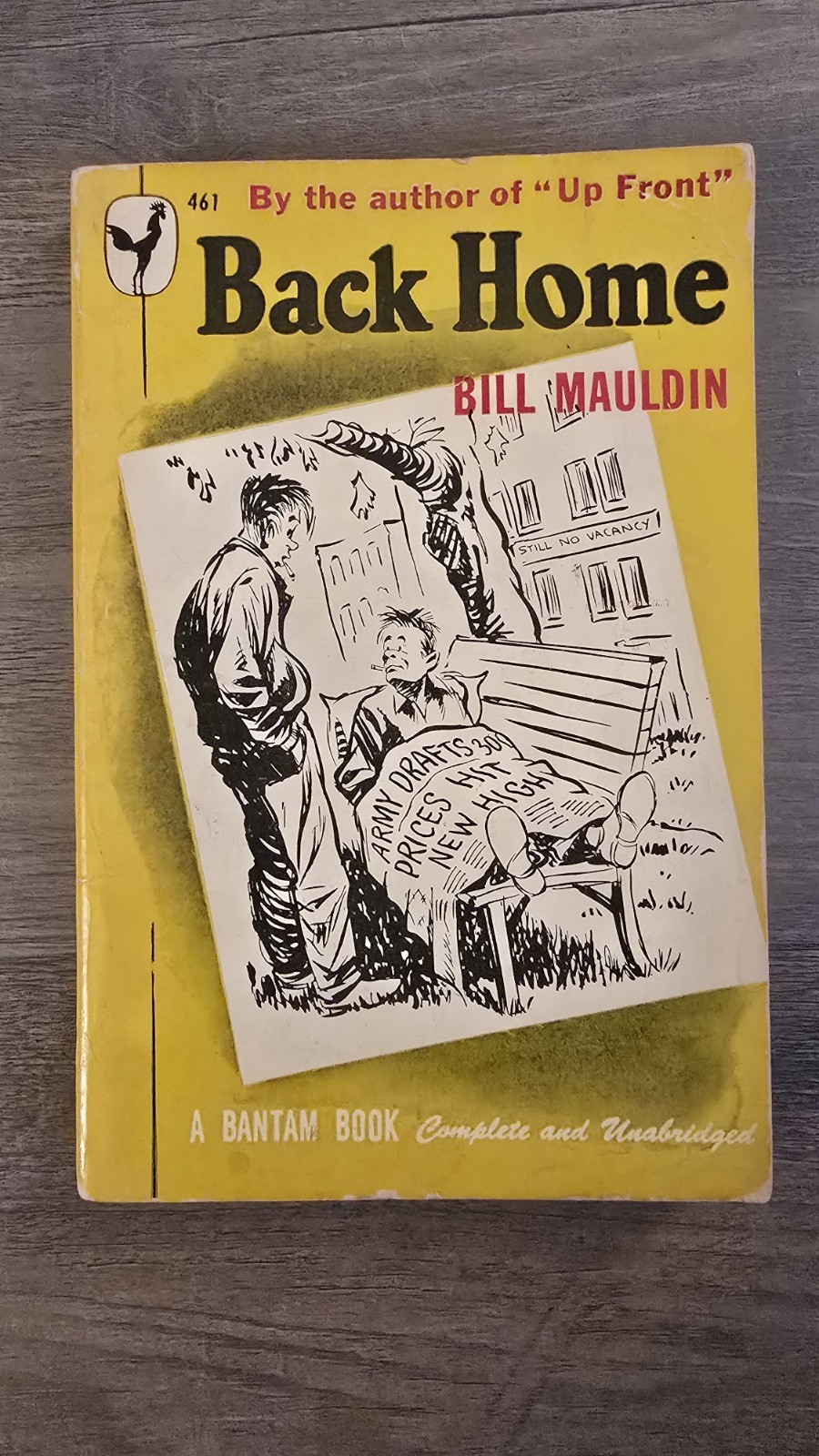 BACK HOME by Bill Mauldin, Bantam #461 WW2 war humor cartoon vintage PB 1947