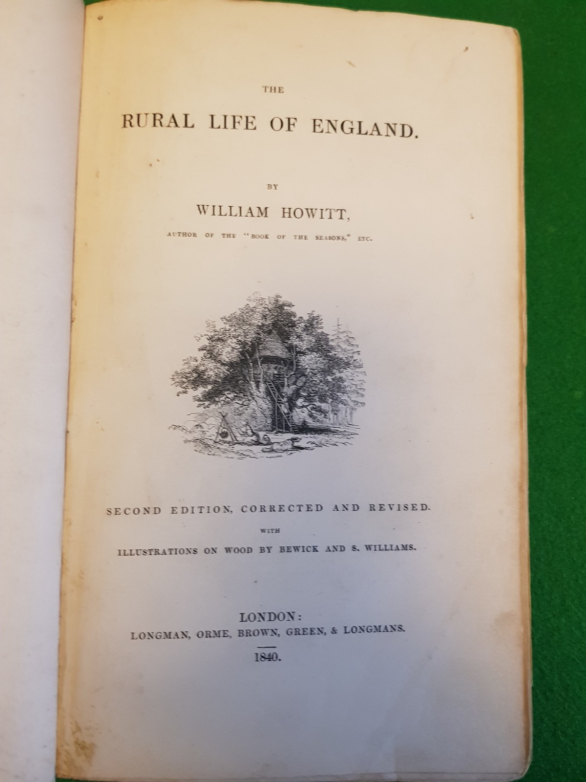 1840 THE RURAL LIFE OF ENGLAND BY HOWITT HISTORY TOPOGRAPHY ILLUSTRATED @