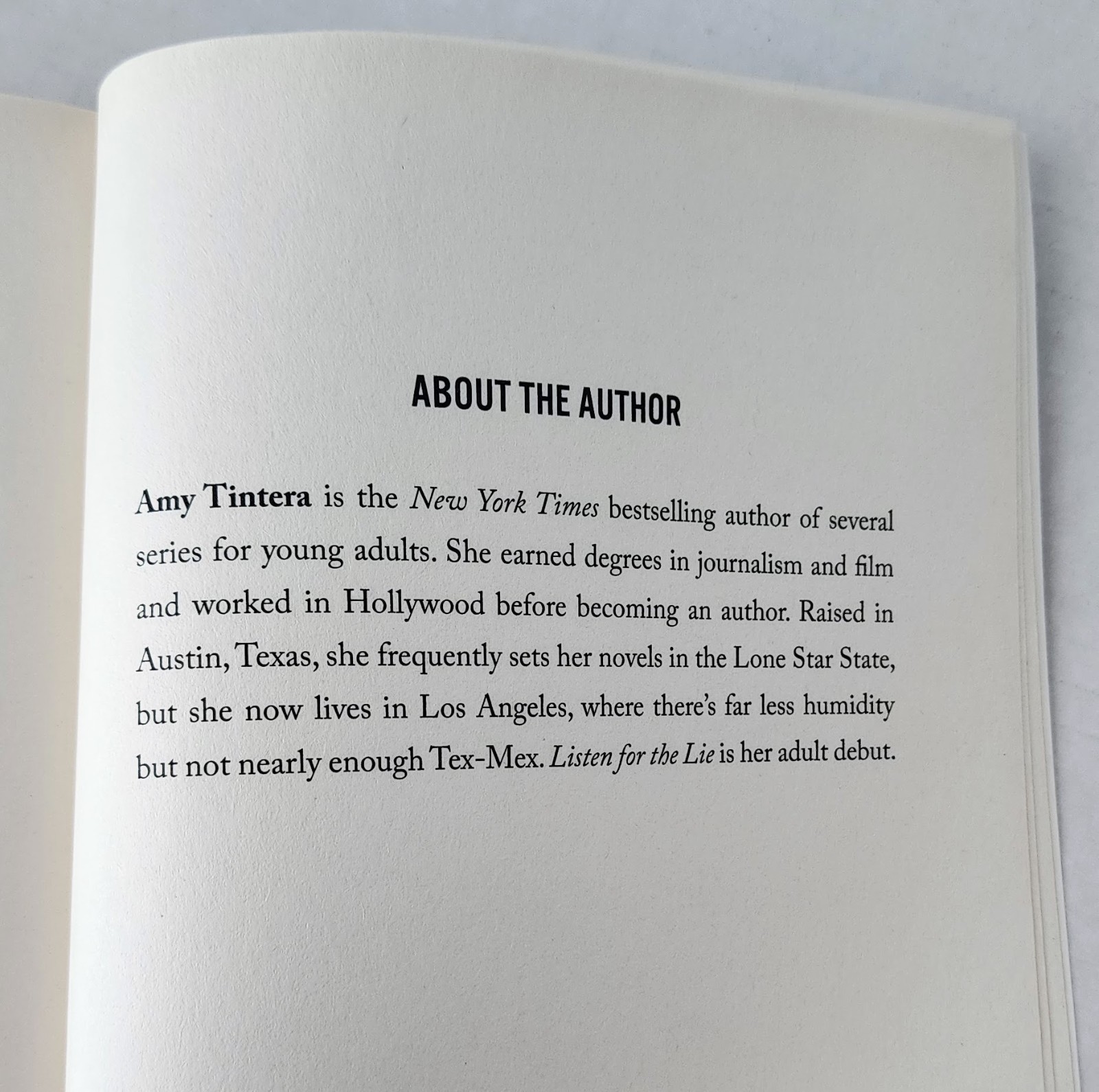 Listen for the Lie ARC Uncorrected Proof Amy Tintera 2024 Paperback