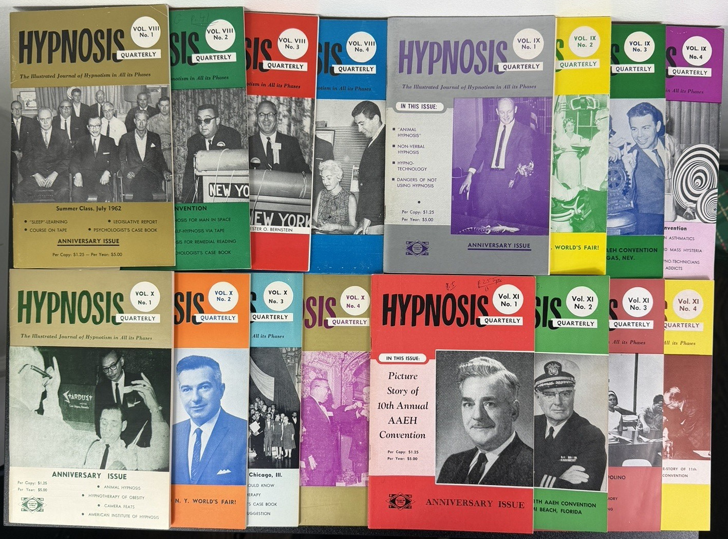 Hypnosis Quarterly 1962–65 Early Hypnotism Psychology fringe Magic RARE Kreskin