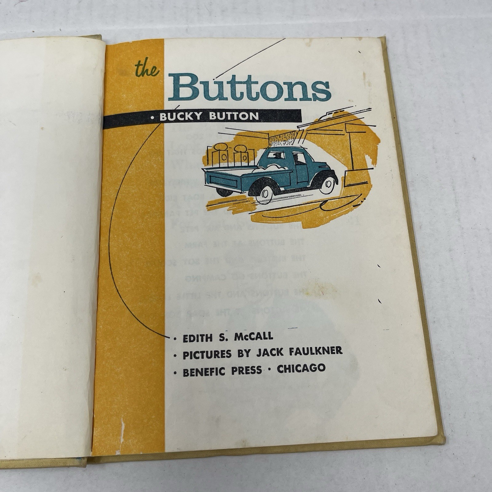 The Buttons Bucky Button Reader Edith McCall HC 1962 Ex-Library Illustrated