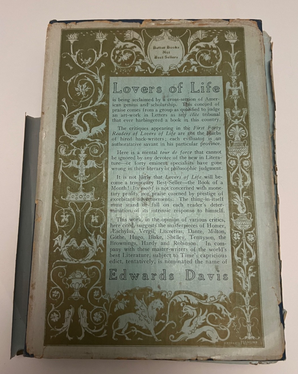 Vintage 1934 Lovers Of Life Signed By Edwards Davis Hardcover Book Canto
