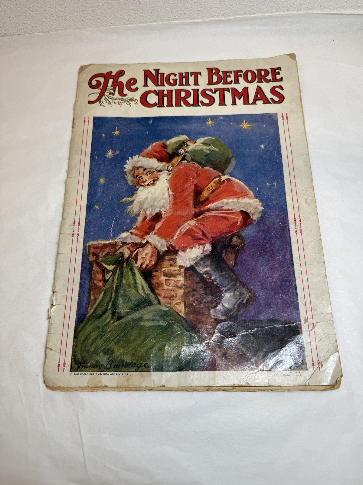 1930 FRANCES BRUNDAGE Illustrated THE NIGHT BEFORE CHRISTMAS by Saalfield -RARE