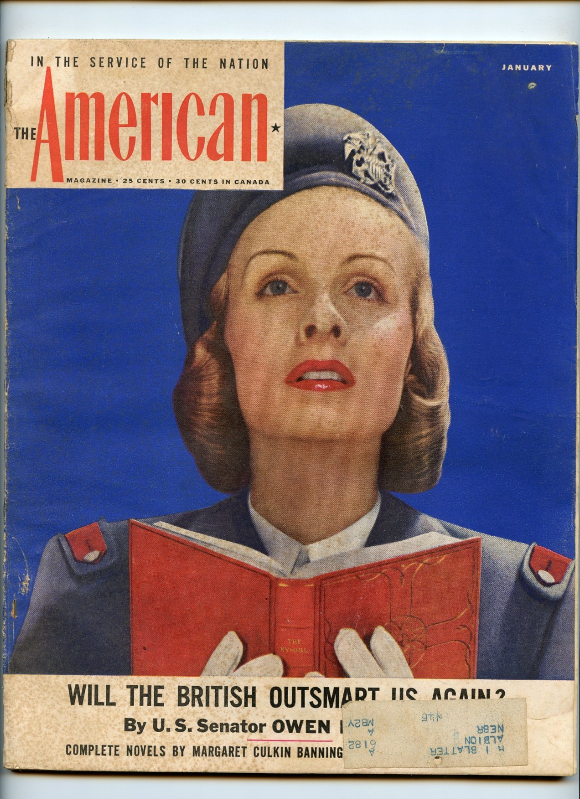 The American Magazine ~ January 1945 ~ Wendy Russell Model Cover ~ G