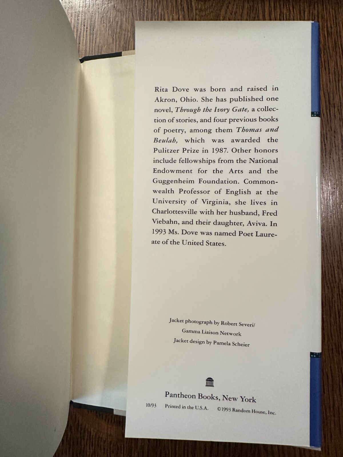 SIGNED & INSCRIBED Selected Poems by Rita Dove (1993, HC w/DJ) FIRST EDITION