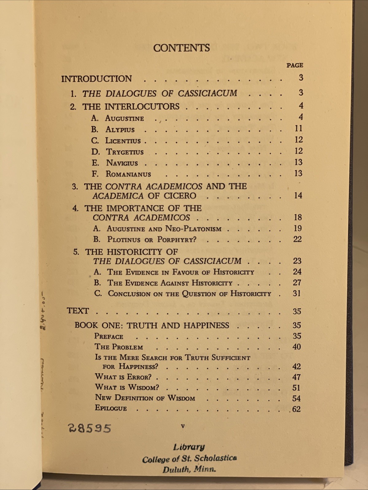 St. Augustine: Against the Academics (Ancient Christian Writers No. 12); Newman