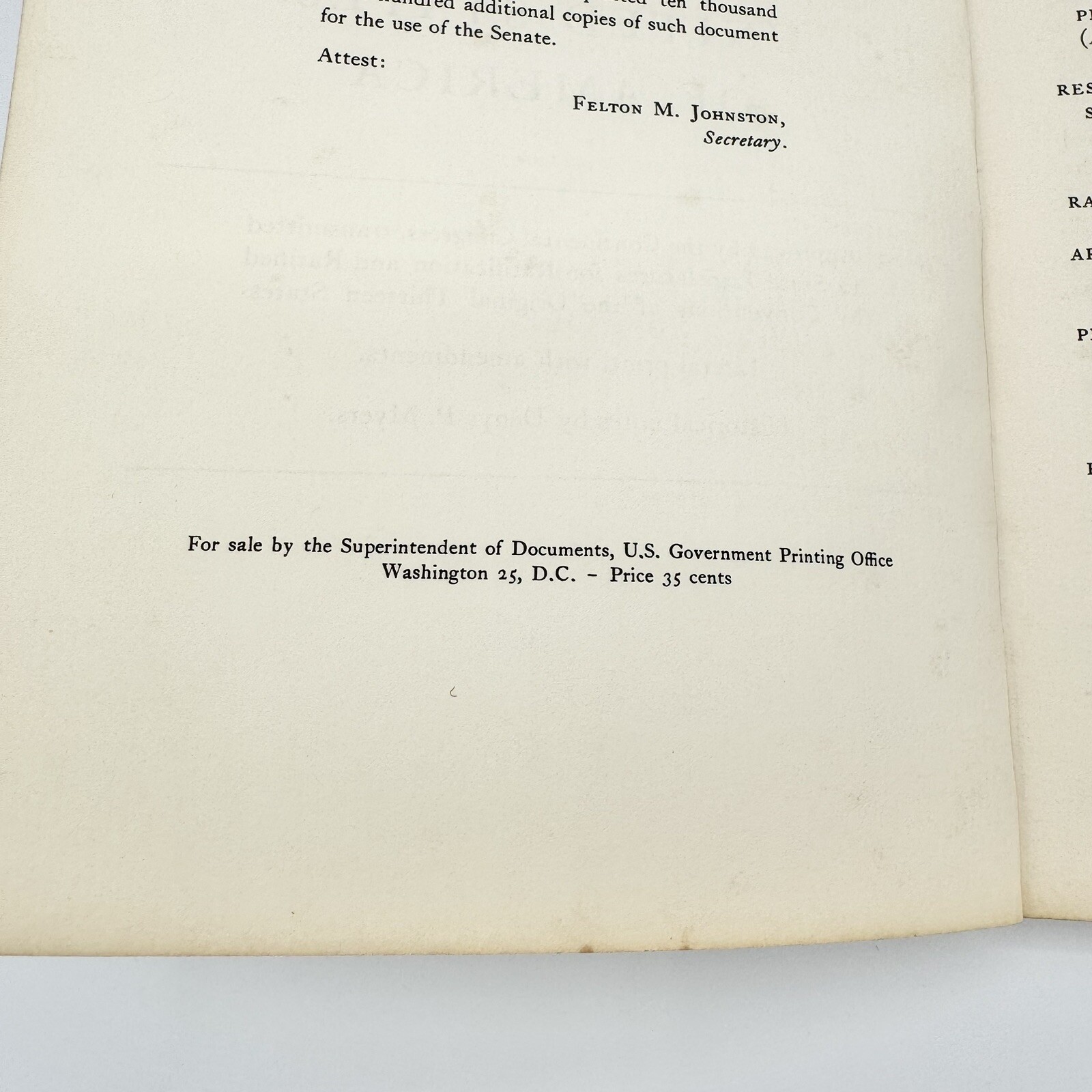 87th Congress 1st ED Senate Document No 49 The Constitution Of The United States