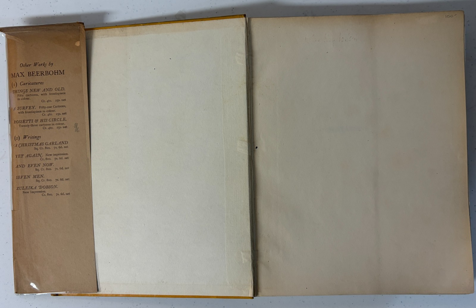 Observations by Max Beerbohm, ORIGINAL DUST JACKET, 1925, William Heinemann