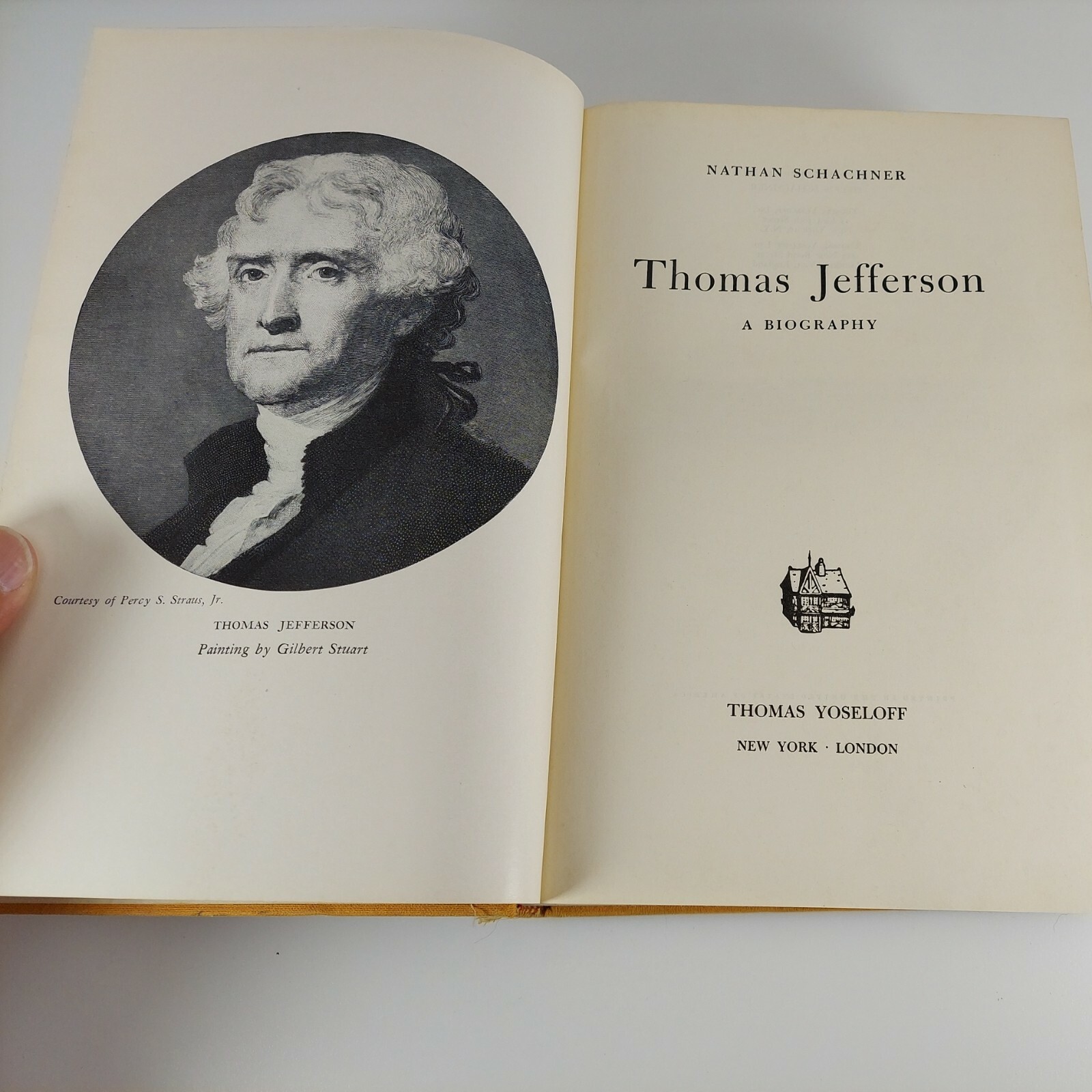 Thomas Jefferson A Biography Nathan Schachner Illustrated HC Thomas Yoseloff