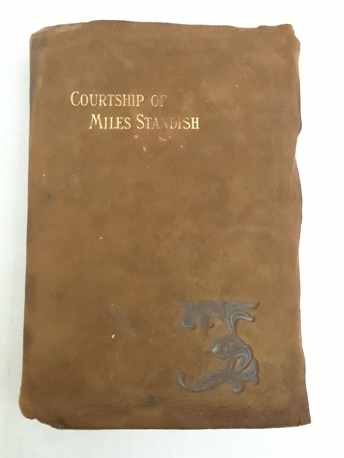 Antique Soft Suede Leather Bound Longfellow’s Courtship of Miles Standish Book