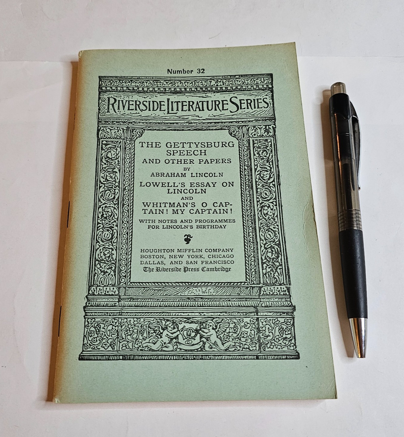 ABRAHAM LINCOLN THE GETTYSBURG SPEECH LOWELL’S ESSAY WHITMAN’S O CAPTAIN MY BOOK