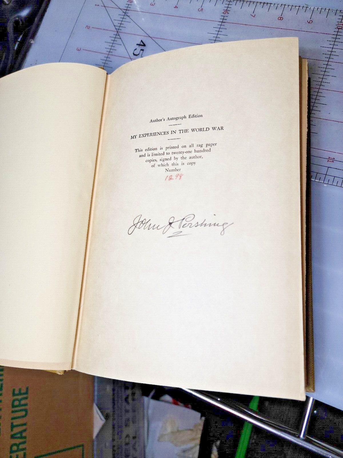 1931 Author Signed 2 Volume Set John J Pershing My Experiences in the World War