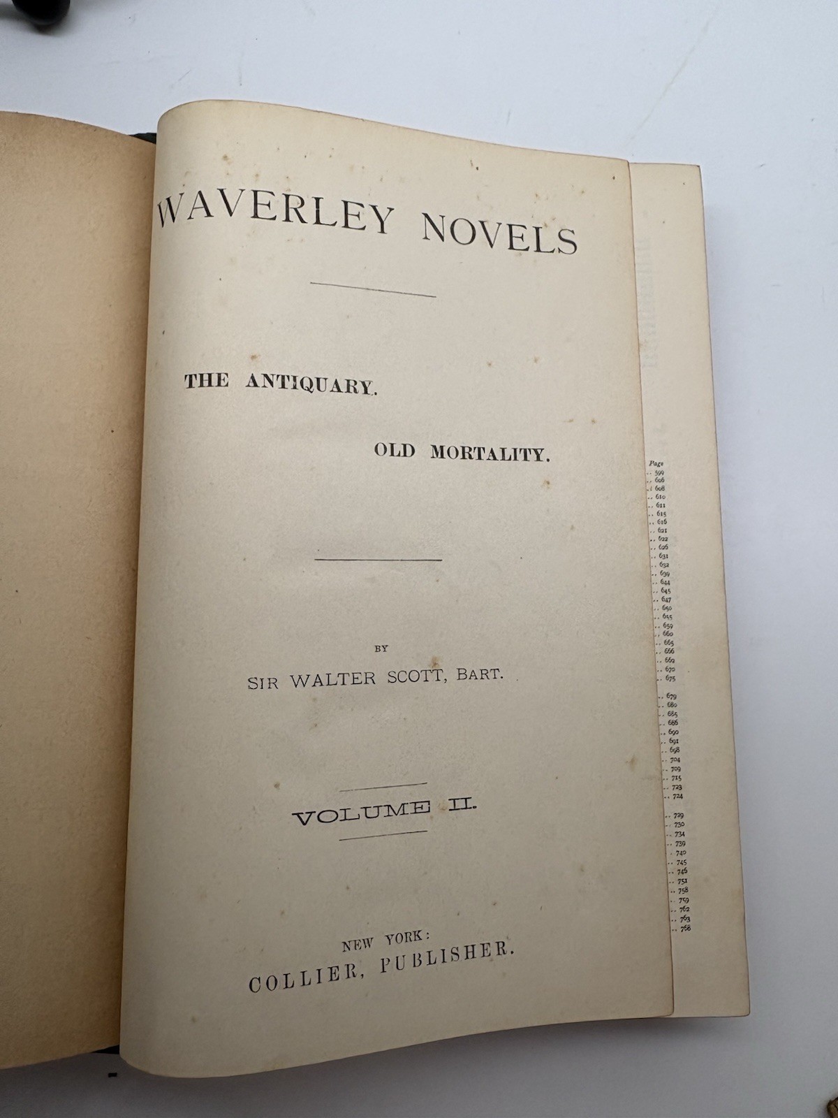 Two Waverley Novels Sir Walter Scott Volume II and Volume III Ivanhoe Antiquary