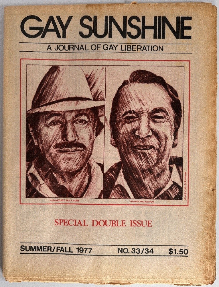Gay Sunshine, A Journal of Gay Liberation Summer/Fall 1977, No 33/34