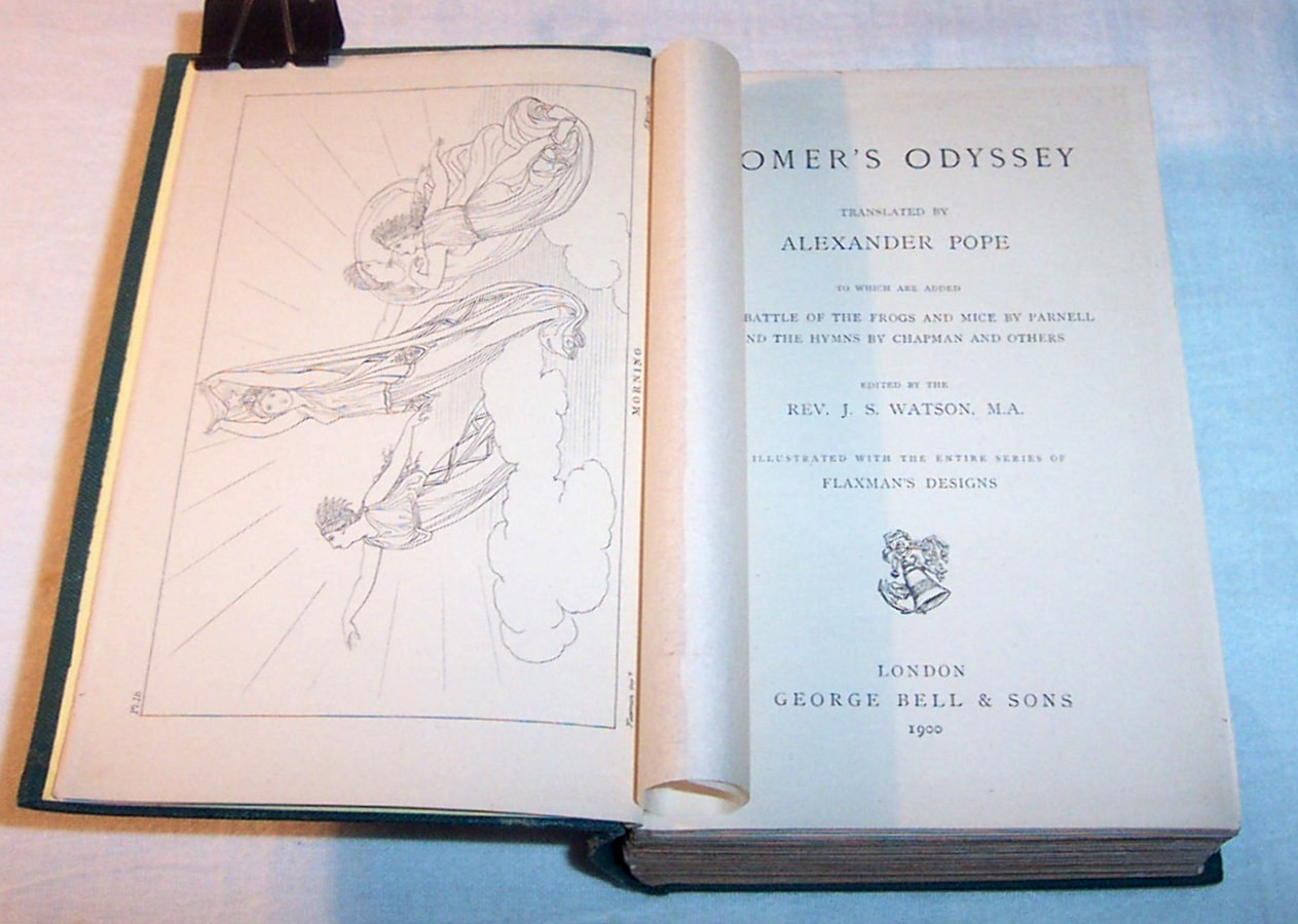 1900 Odyssey of Homer , Ancient Greece Gods ; 34 Plates by John Flaxman Apollo