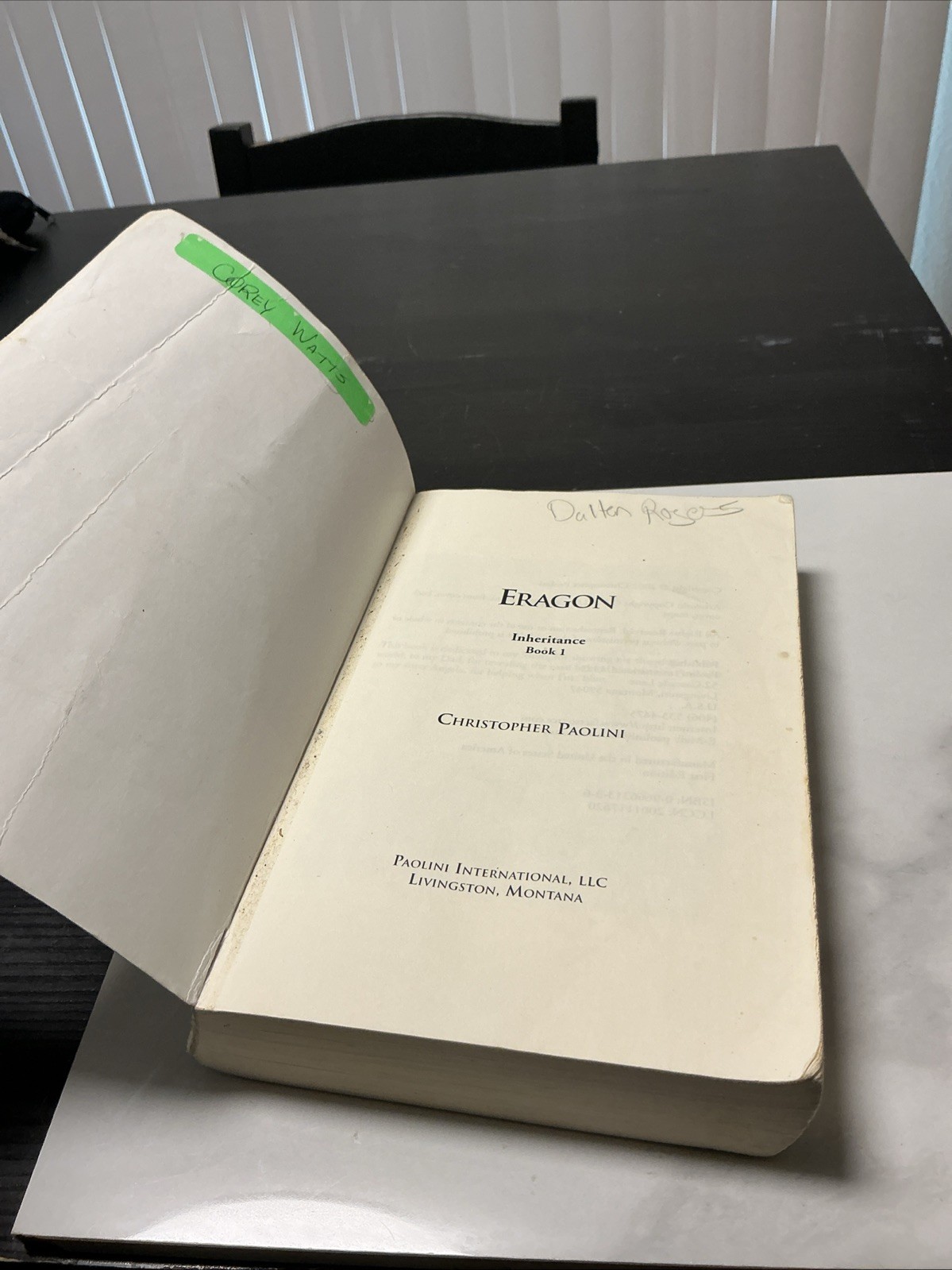 RARE 2002 SELF-PUBLISHED TRUE 1ST Christopher Paolini ERAGON – Softcover