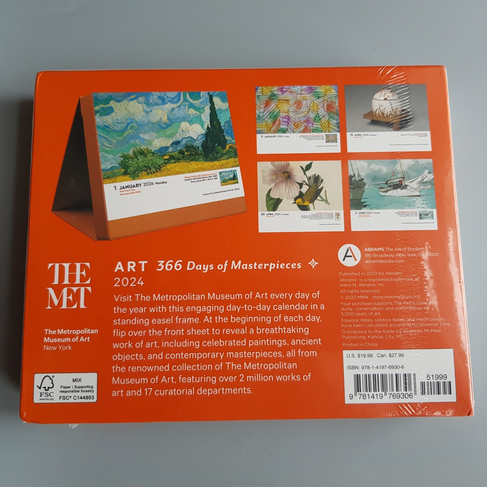 MET Art Card Calendar 2024 Masterpieces colour Metropolitan Museum New York 19cm