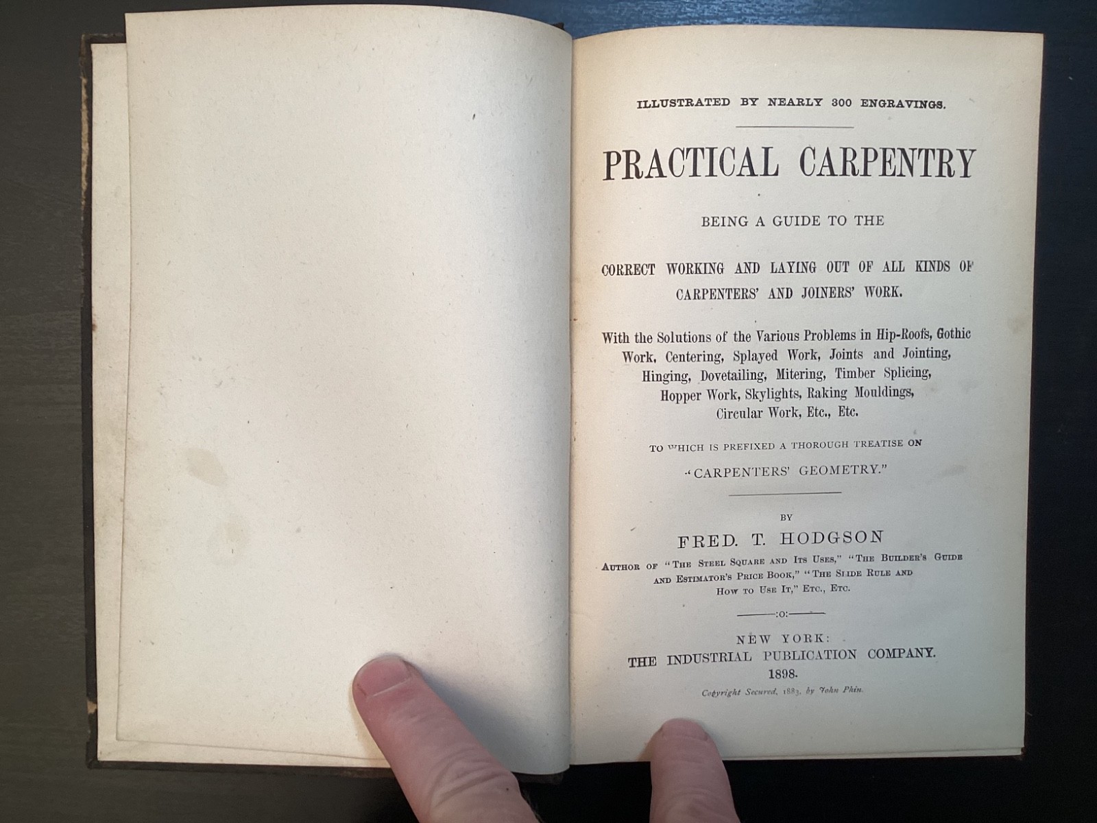 Practical Carpentry~Fred Hodgson~1898 Illustrated HC Book