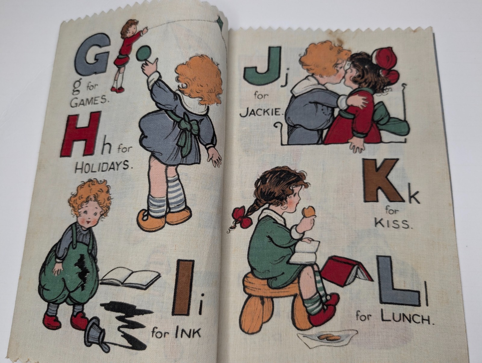 1910s Deans Rag Book Tiny Tots School ABC Toy Book Helen Marsh Lambert No 202