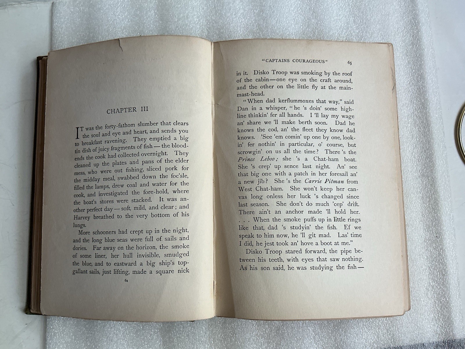 Captains Courageous Rudyard Kipling 1897 1st Ed (US) Century Co Hardcover Gold