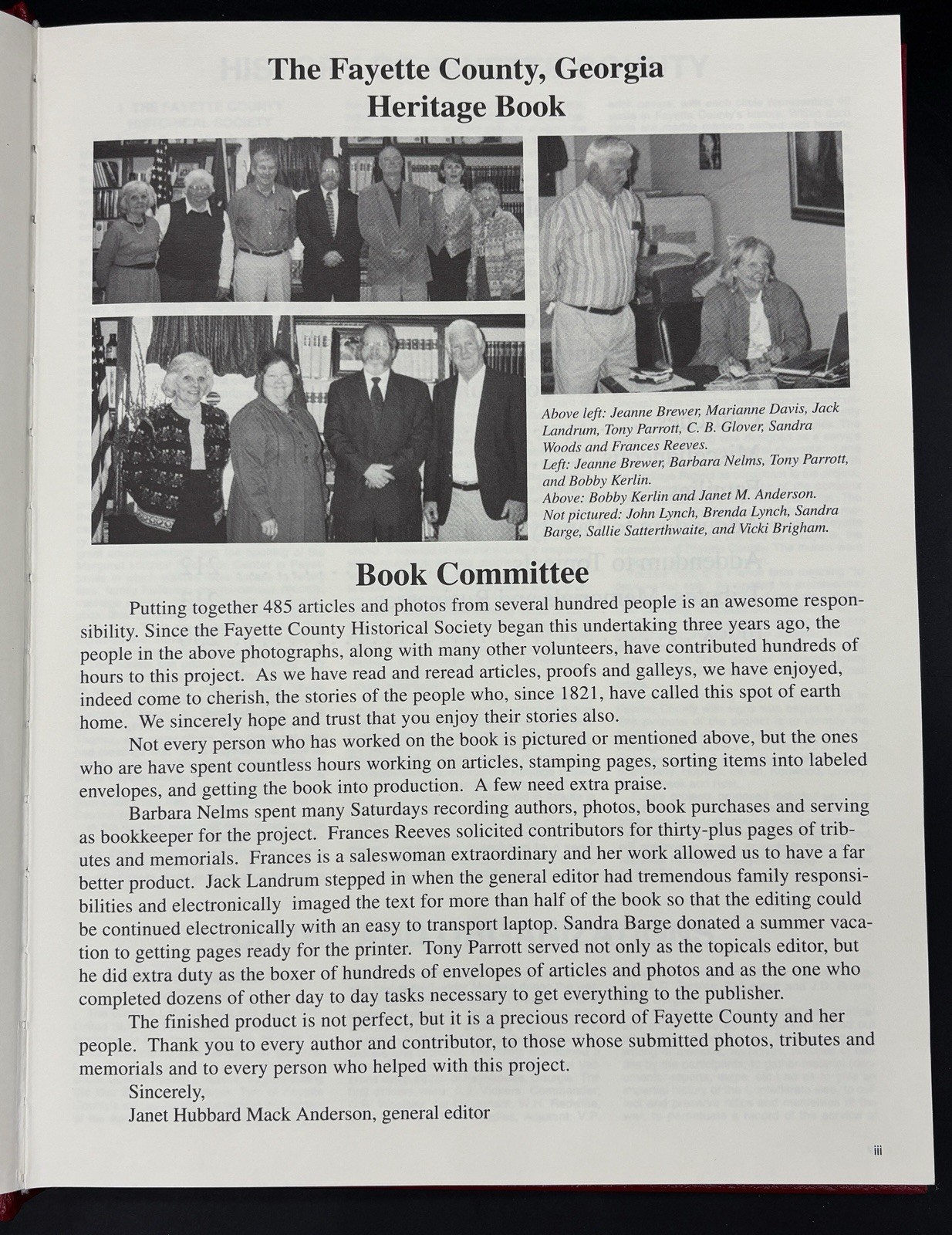 The Fayette County Georgia Heritage Book~History~Genealogy~Families~Photos~2003
