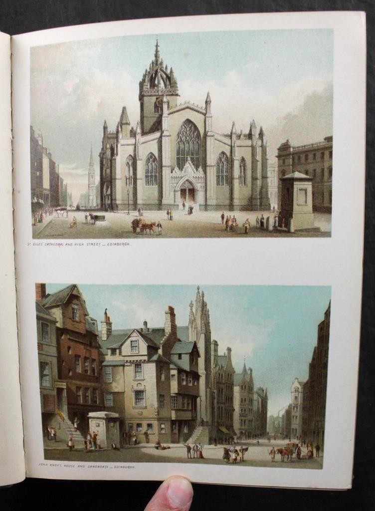 1893 SOUVENIR of SCOTLAND, 120 CHROMOLITHOGRAPHIC VIEWS, ORIGINAL CLOTH, NELSON