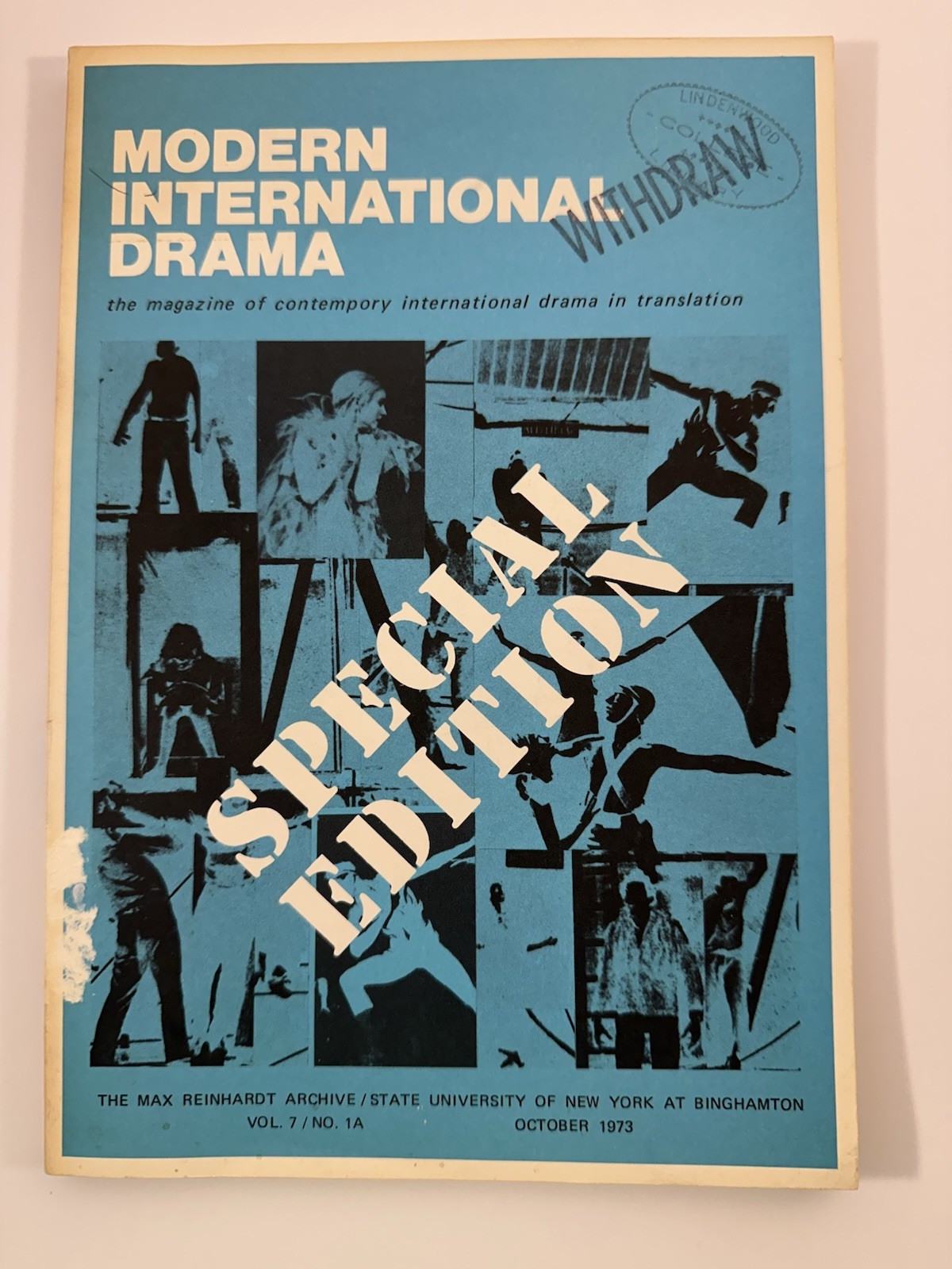 Modern International Drama Vol 7 No 1A October 1973 Louis Phillips