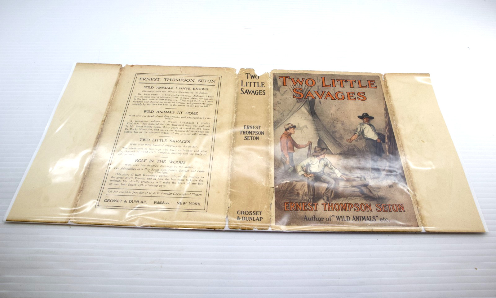 Original 1911 „Two Little Savages“ – Dust Jacket Only – Ernest Thompson Seaton