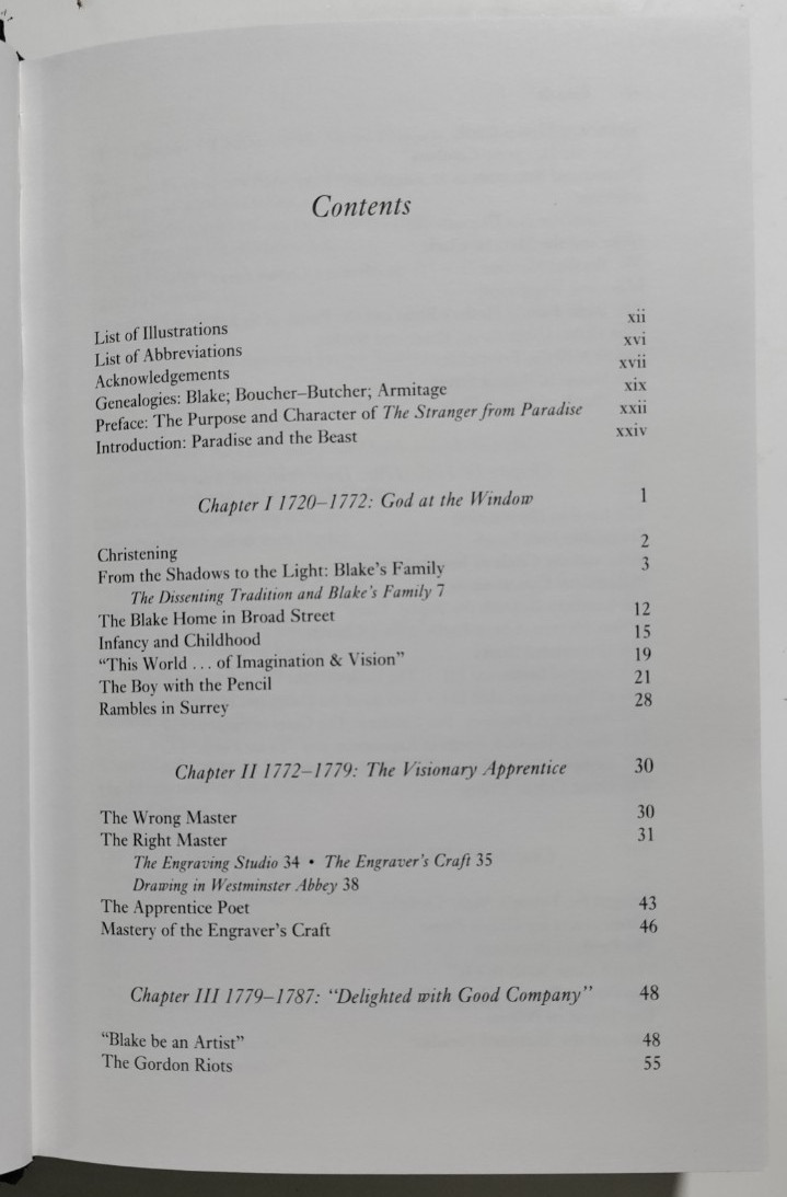 The Stranger from Paradise – William Blake – Yale U.P., 2001 – First Ed. – DJ