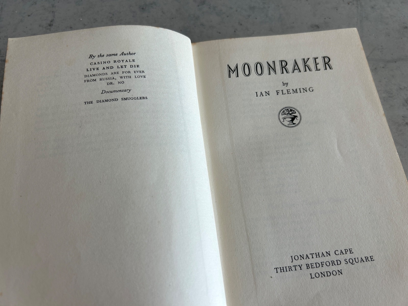 MOONRAKER First EDITION 1st/3rd print 1958 Jonathan CAPE Ian Fleming James Bond