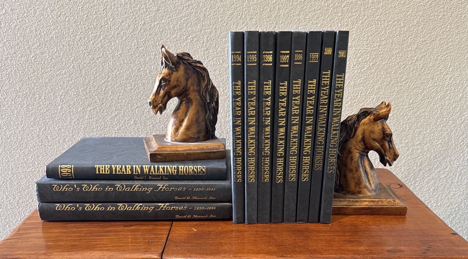 Book Stack Curated Equestrian Library Collection | Blue & Gold Horse Volumes
