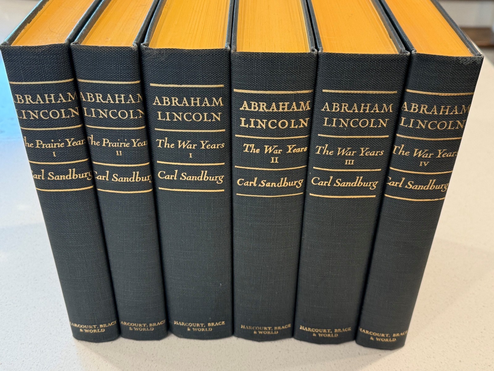 Carl Sandburg ABRAHAM LINCOLN The Prairie Years/War Years 6 vol tight bindings