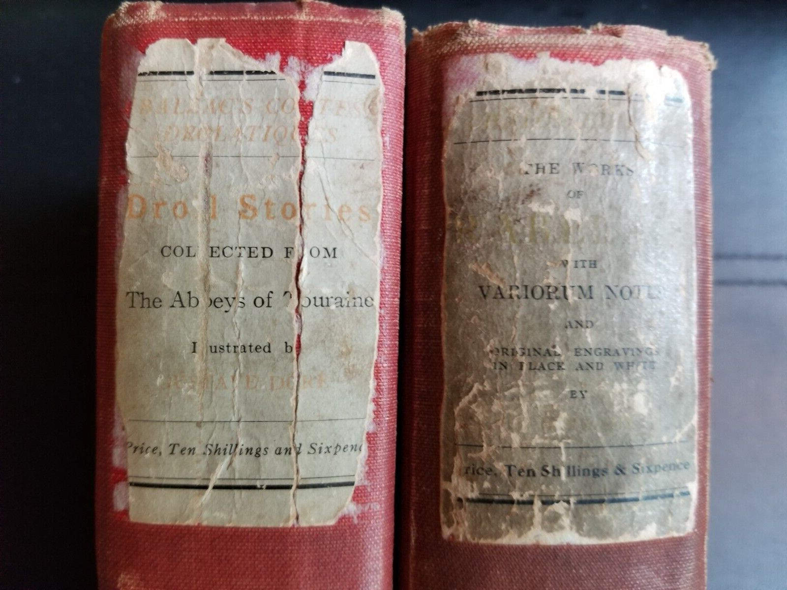 LOT of 2 ANTIQUE BOOKS Droll Stories- Balzac + Works of Rabelais -Illustrated