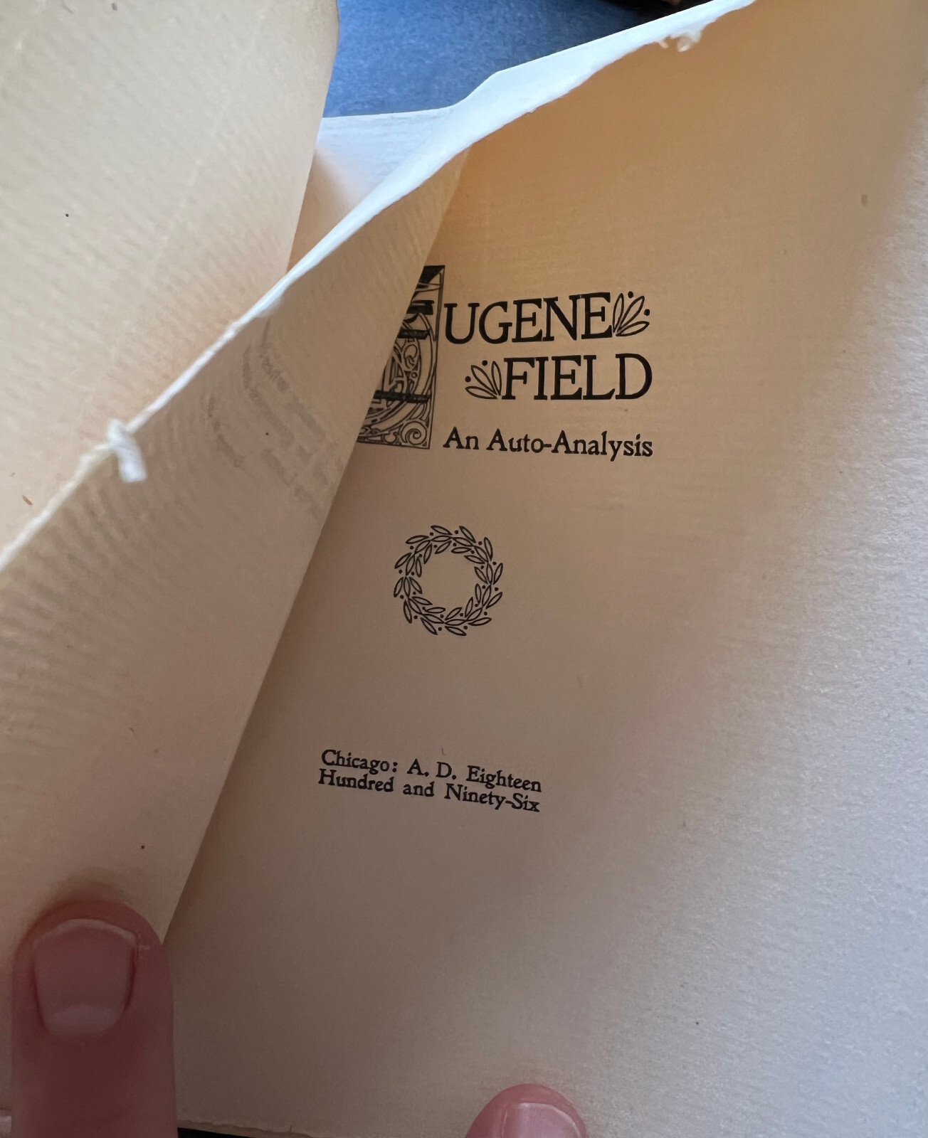 1896 EUGENE FIELD An Auto Analysis/ HC / Limited Edition, #263 of 350