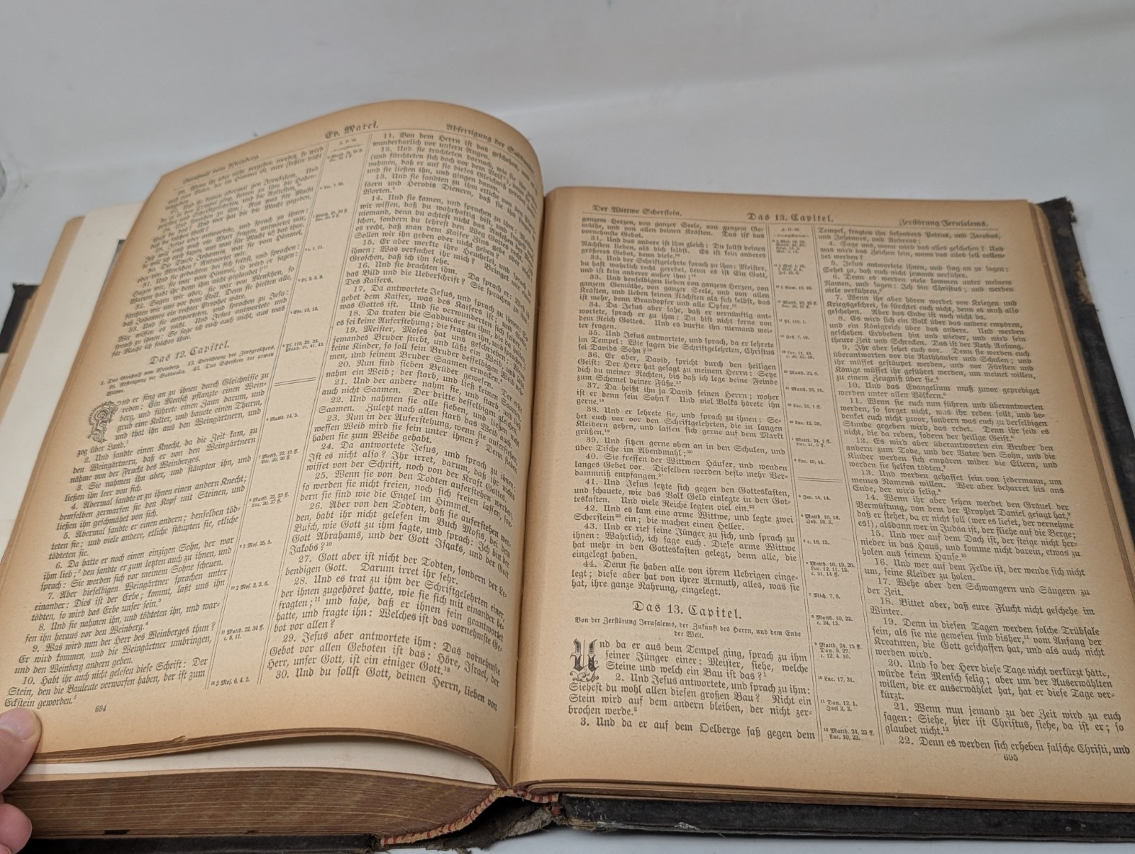 Antique German Holy Bible 1891 A. J. Holman’s Co. Philadelphia Illustrated VTG