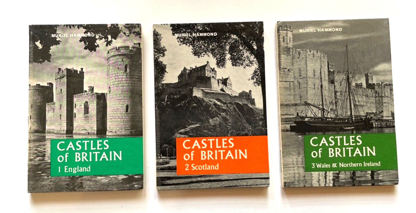 3 volumes! Castles Of Britain Scotland, England, Wales, Muriel Hammond – 1964