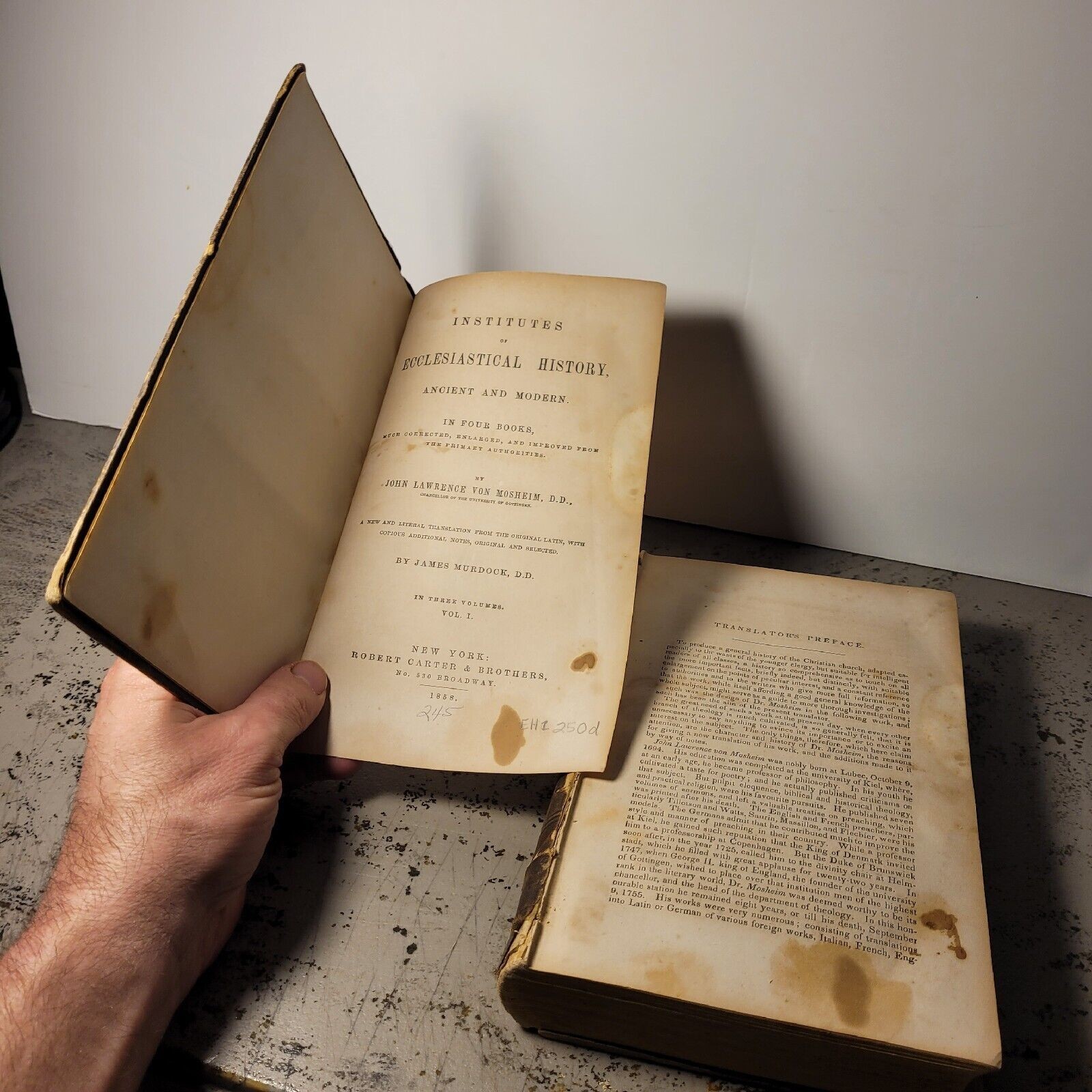 HC 1858 (RARE)-MOSHEIM’s ECCLESIASTICAL HISTORY-John Lawrence Von Mosheim Vol.1